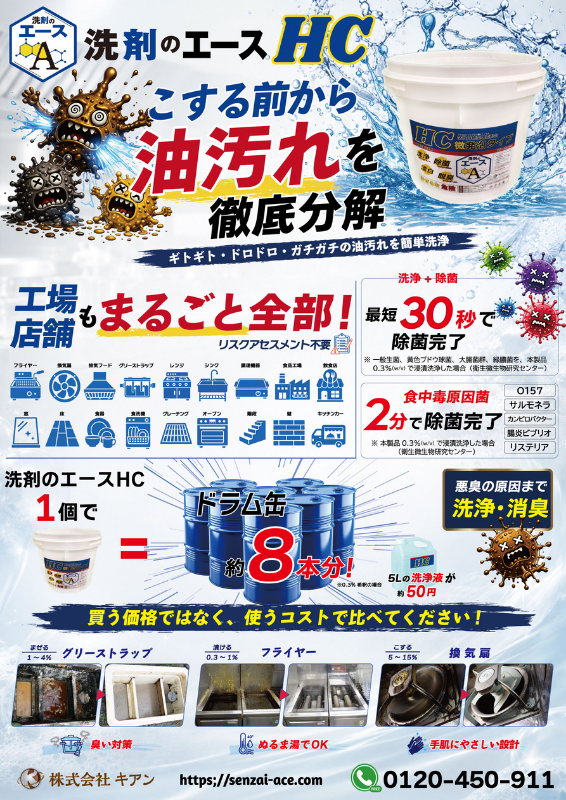洗剤のエースHC泡クリーナー、カタログ表